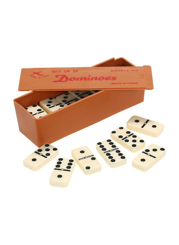 Walmeck Portable Lightweight Double Six Dominoes Entertainment Recreational Travel Game Toy Set, 28 Pieces, Ages 3+