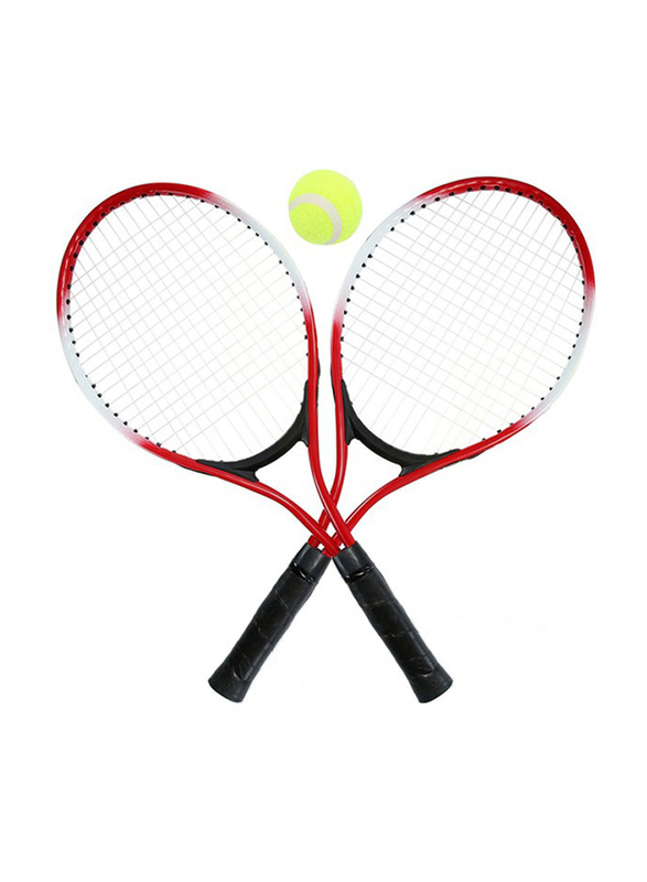 Tennis Racket and Ball, 3 Pieces, Red/Black/Yellow