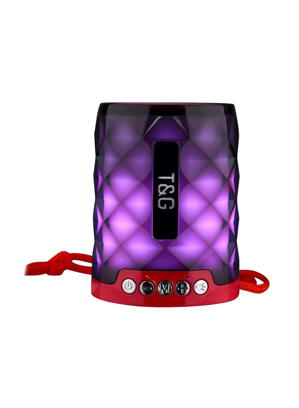 

T&G Bluetooth 4.2 Portable Wireless Speaker, TG155, Red/Purple