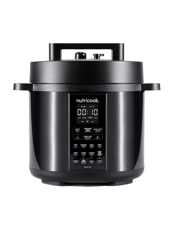 

Nutricook 6L Smart Pot 2 9-in-1 Instant Programmable Electric Pressure Cooker, 1000W, Sp204K, Black