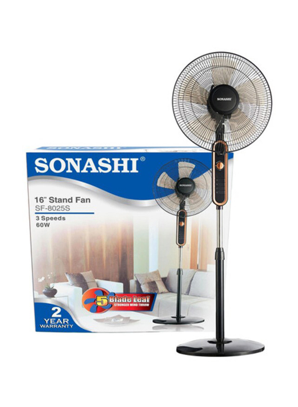 Sonashi 16-inch Pedestal Standing Fan, SF-8025S, Multicolour
