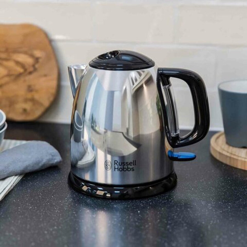 Russell Hobbs 1L Classic Compact Kettle, 2200W, 24990GCC, Silver/Black