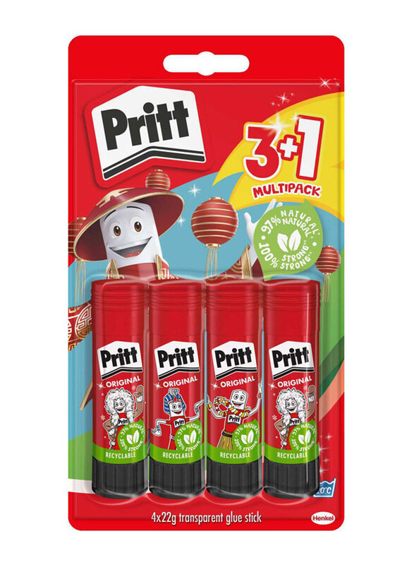 

Pritt Safe & Child-Friendly Craft Glue, 4 Pieces, Red