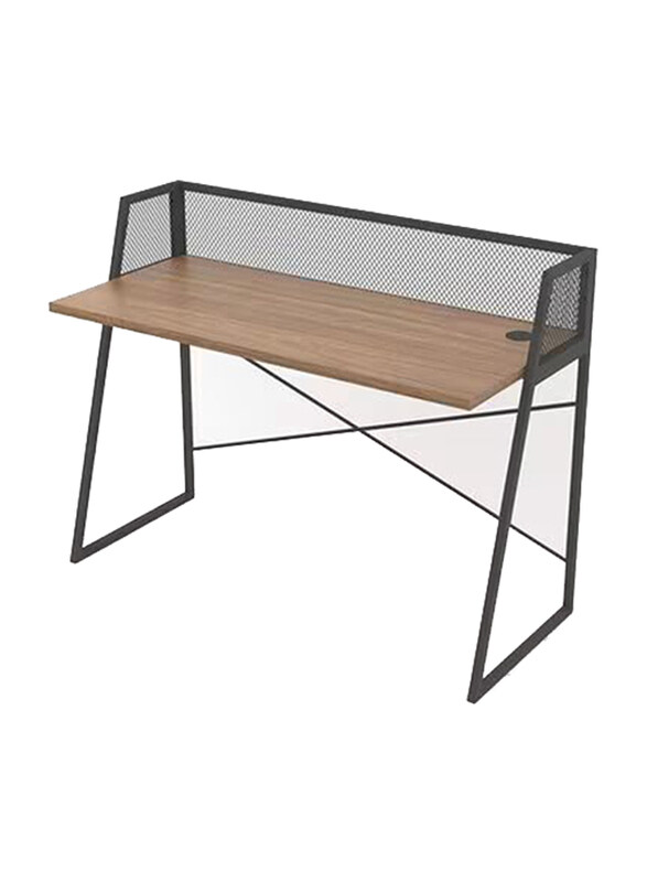 

Home Canvas Lursa Computer Desk with Hutch, Walnut/Black