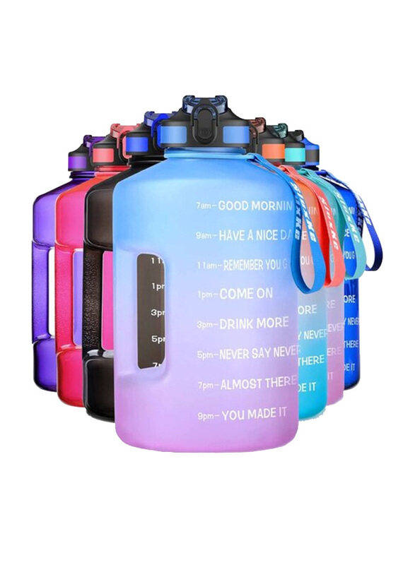 

Sluxke 3.78 Ltr Gallon Drinking Bottles with Straw, Multicolour