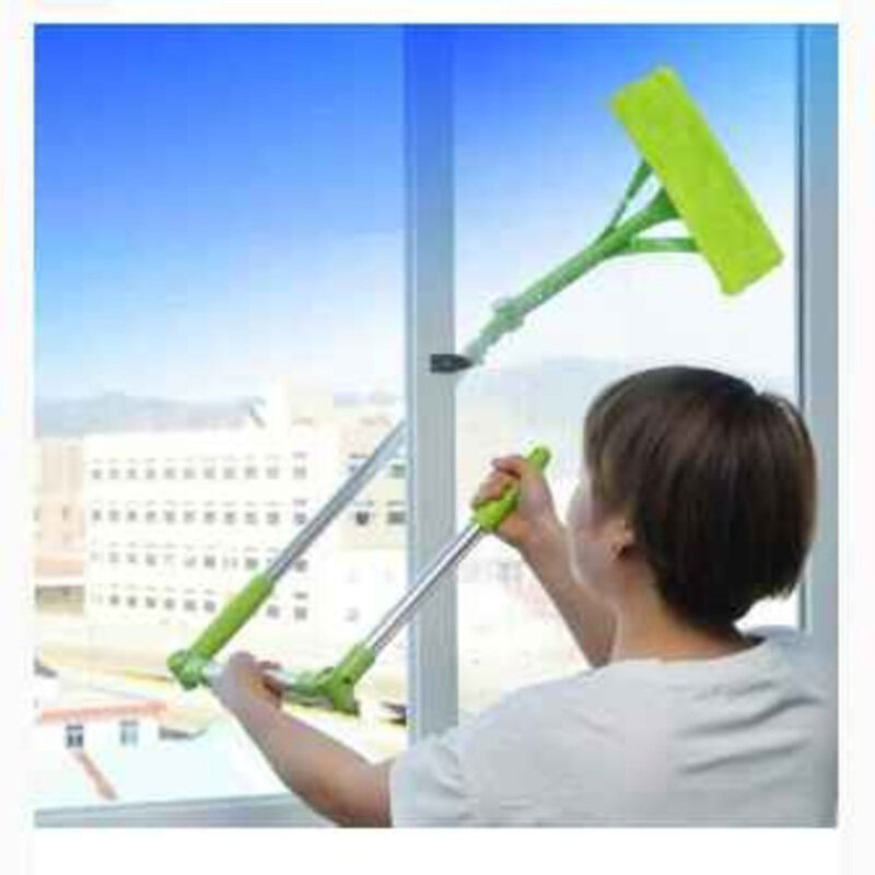 

Generic Skeido 2-in-1 U Shape Retractable Foldable Handle Window Cleaning Brush Mop, Green