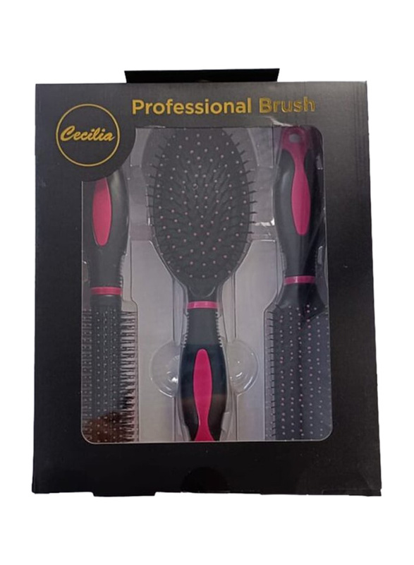 

Generic Professional Brush Set for All Hair Types, B7082T-222, Black/Red