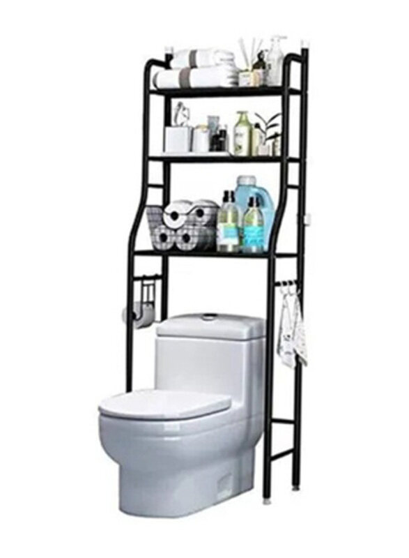

Generic 3 Tier Over The Rack Stainless Steel Toilet Cabinet Shelve, Black