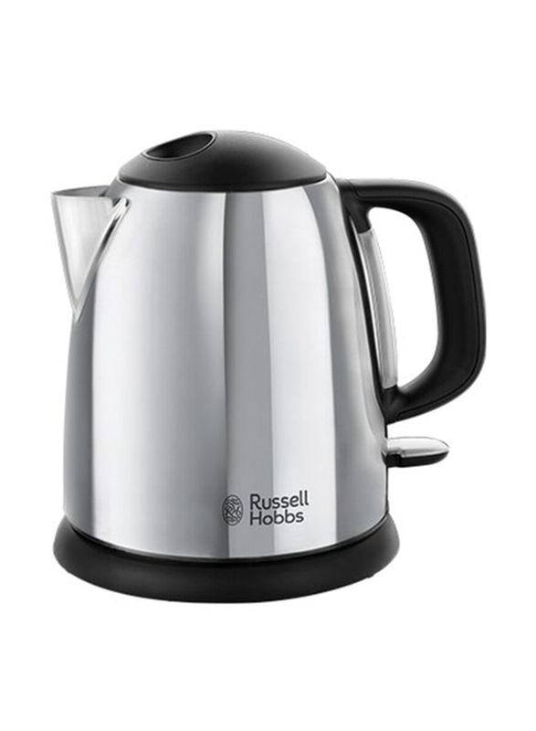 Russell Hobbs 1L Classic Compact Kettle, 2200W, 24990GCC, Silver/Black