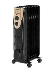 Black+Decker 7 Fin Oil Radiator Heater, 1500W, OR070D-B5, Multicolour