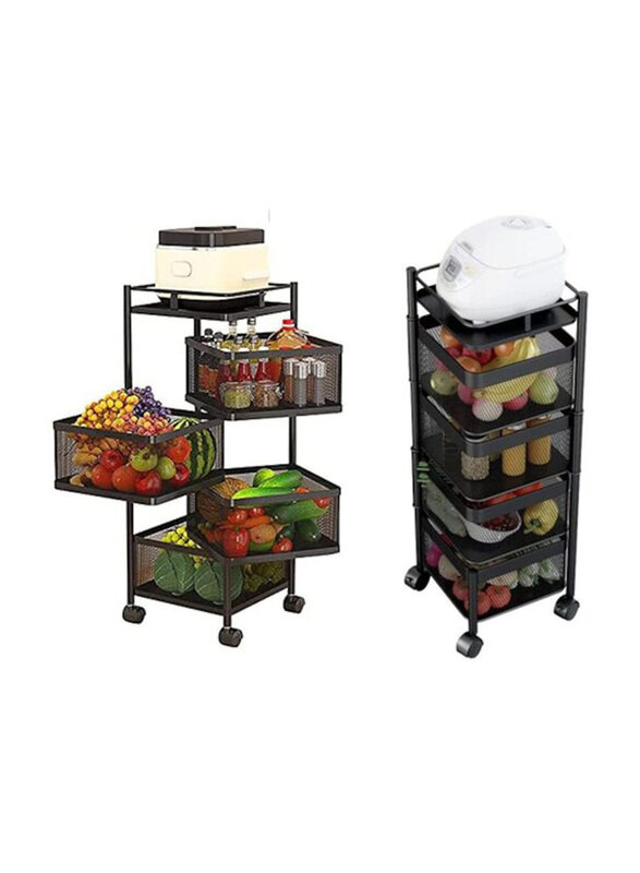 

Generic 4 Tier-Square Rotating Storage Rack, Black