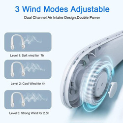 Ithky Hands Free Bladeless Portable Neck Fan Conditioner with 3 Wind Speed, White