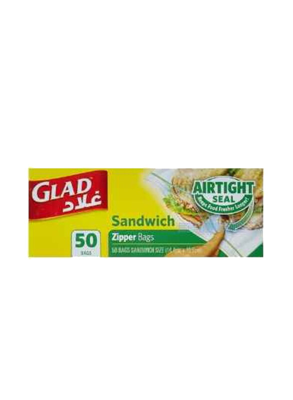 

Glad Zipper Sandwich Bags, 50 Pieces, Multicolour