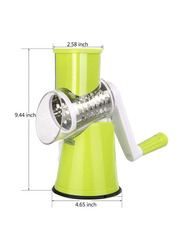4-Piece 3 In 1 Handheld Spiral Rotary Drum Slicer for Vegetable Fruit Cheese Nut, Green