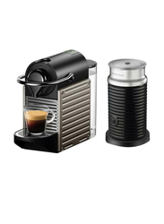 Nespresso 700ml Pixie Aeroccino Milk Frother Package Titan Coffee Machine, 1260W, C61, Black