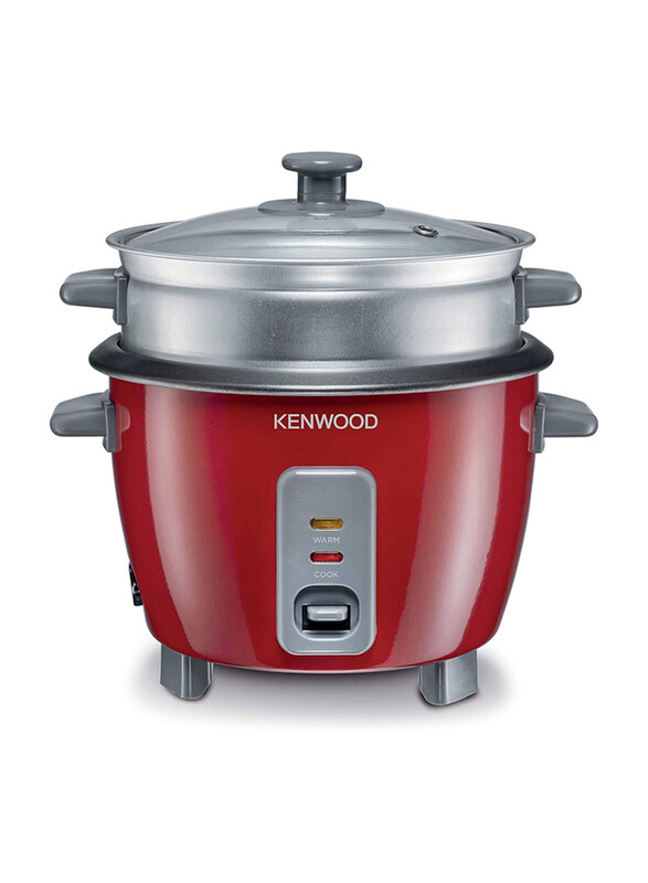 

Kenwood 0.6L 2-in-1 Rice Cooker with Steam, RCM30RD, Red/Silver