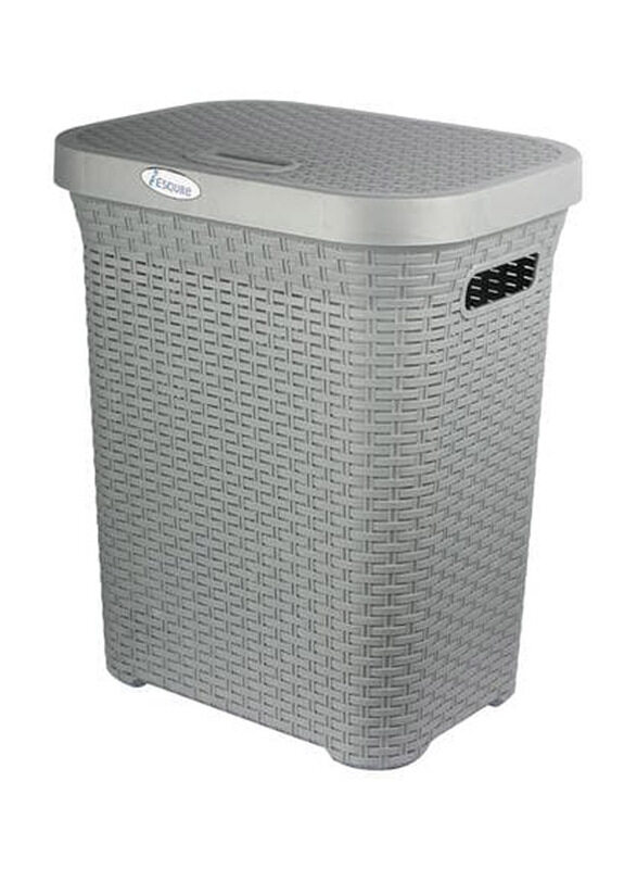 

Esqube Laundry Basket with Lid, 50L, Grey
