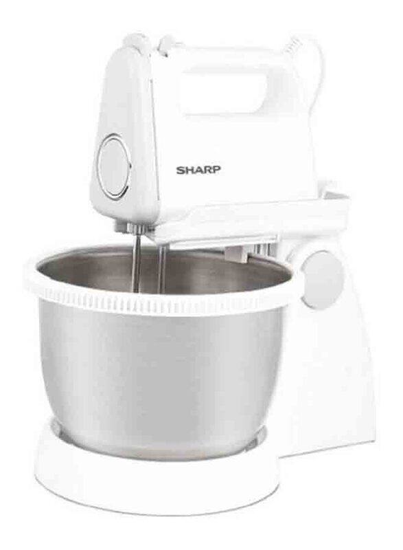 

Sharp Turbo + 5 Speed Selection Detachable Free Stand Mixer for Quick Cake Mixing with Egg Beater/Dough Hook & Stainless Steel Bowl, 250W, EM-SP21-W3,