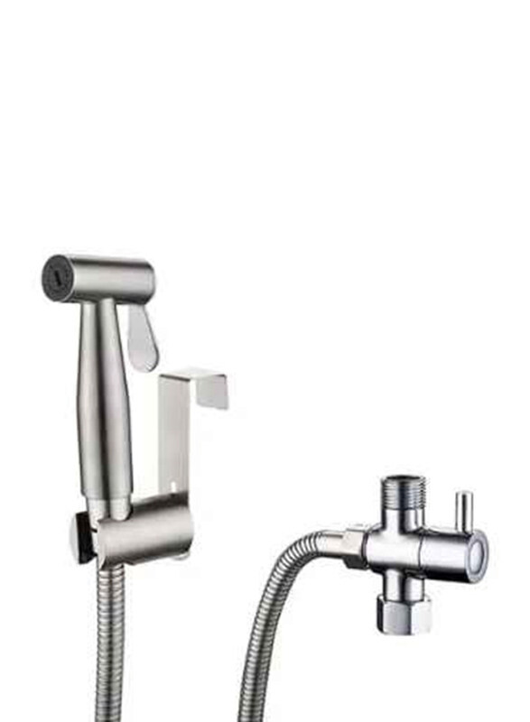 

Generic Stainless Steel Brushed Bathroom Shower Bidet Spray Set, Silver