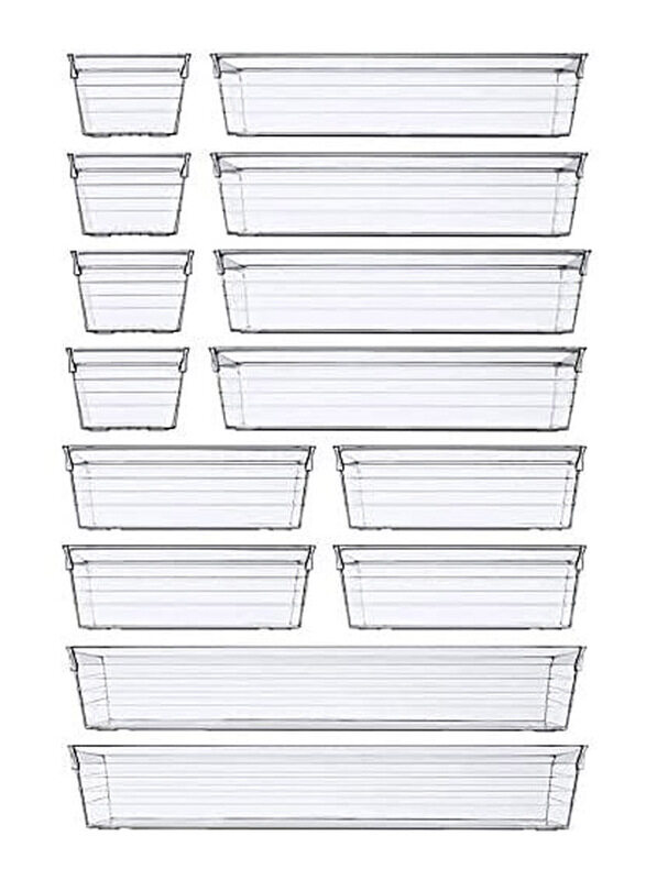 

Generic Plastic Drawer Organizer Tray, GC1436A, 14 Pieces, Clear