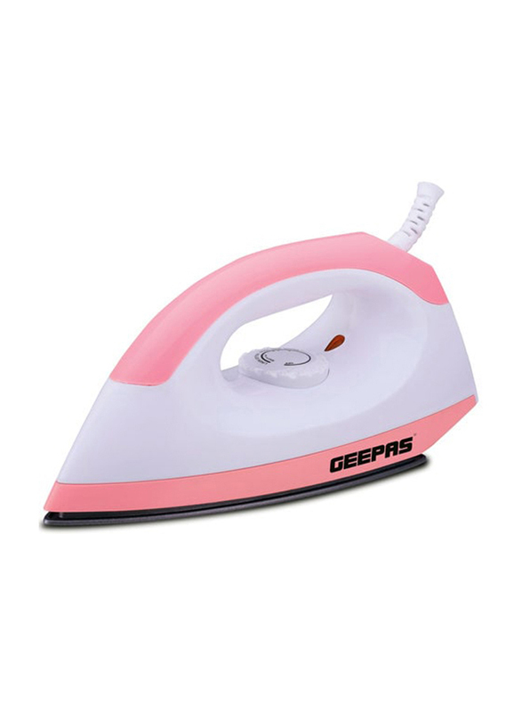 Geepas Dry Iron with Temperature Control, 1200W, GDI7782, White/Pink