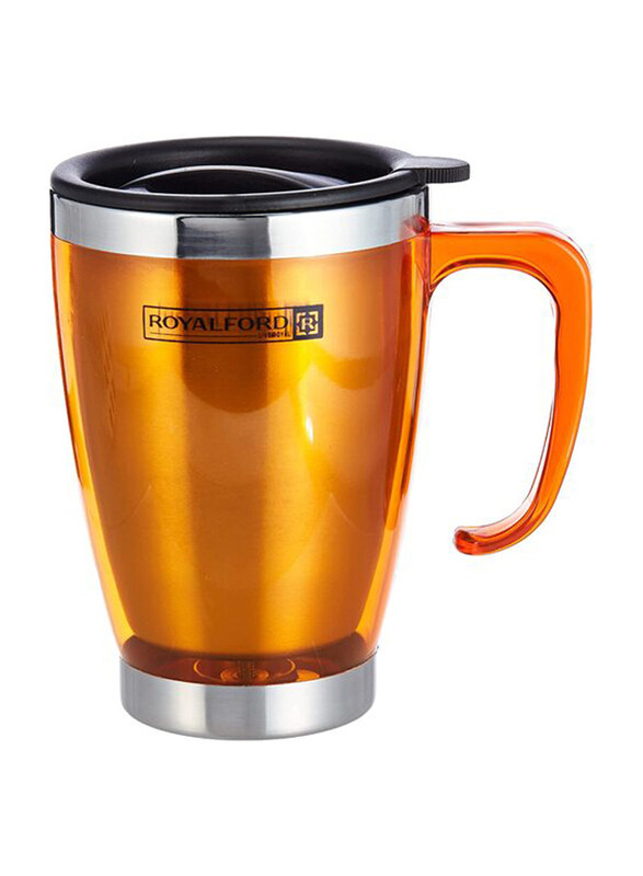 

Royalford 14OZ Stainless Steel Double Wall Travel Mug, Multicolour