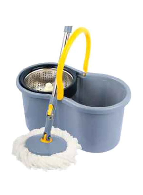 

Esqube 360 Degree Spin Bucket Mop With Steel Bowl Set, Grey