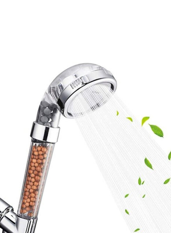 

Ecom City Filtered Hand Held Shower Head, Silver/Clear