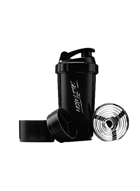 

Homlite Non-Slip 3 Layer Twist Off Leak-Proof Protein Shaker Bottle, Black