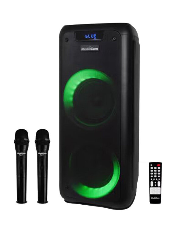 

MediaCom Bluetooth Party Speaker with 2 Wireless Mics, Black