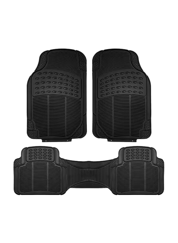 Fh Group All Weather Protection Universal Fit Trimmable Heavy Duty Solid Car Floor Mats, 3 Pieces