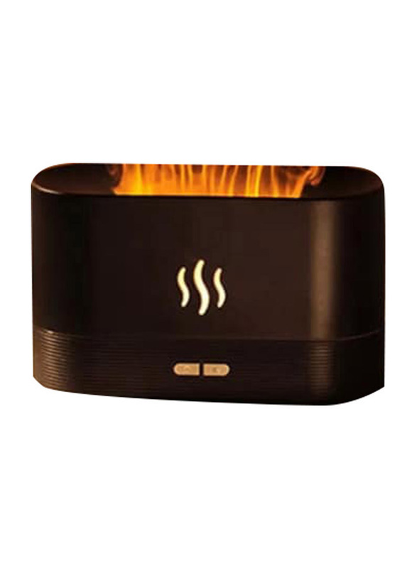 Portable Aroma Diffuser Simulation Flame USB Ultrasonic Humidifier, Black