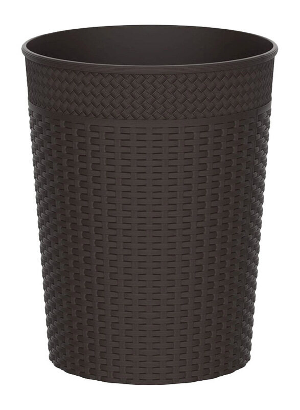 

Cosmoplast Cedarattan Round Waste Basket, 6L, IFHHBK043DW, Dark Brown