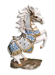 Perfect Mania Single Decorative Horse Statue, Blue/White