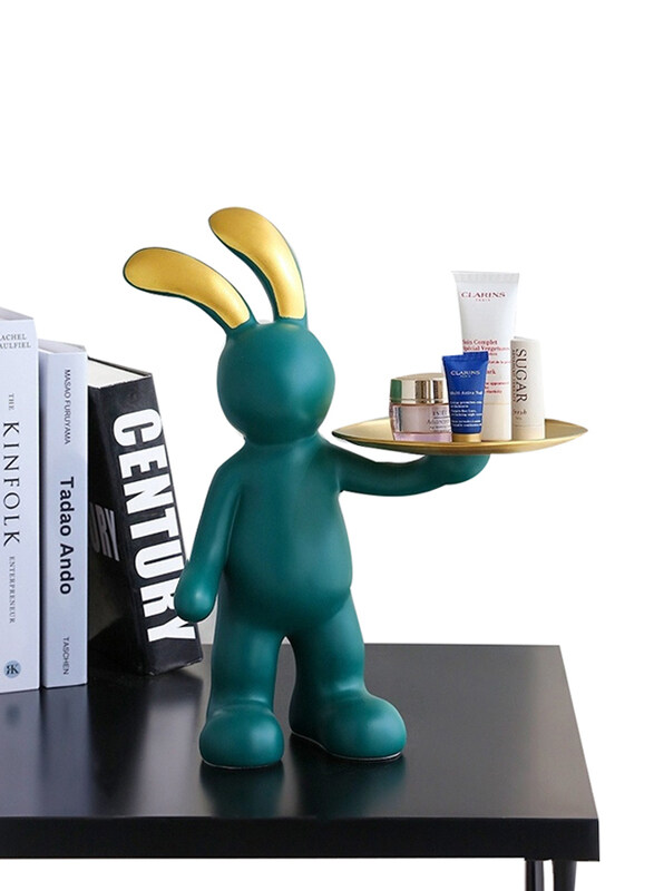 

Perfect Mania Home Ornaments Rabbit Statue Decor, Green