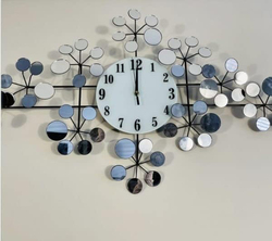 Perfect Mania Gift Metal With Mirror Wall Clock, Multicolour