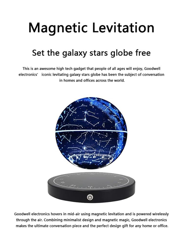 Perfect Mania Gift Magnetic Levitation Galaxy Stars Globe, Blue