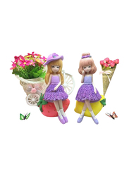 Perfect Mania Lavender Sitting Girls Desktop Ornaments Resin Crafts Home Decoration, Multicolour