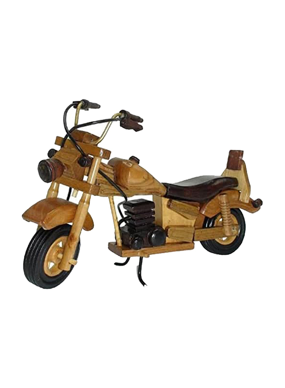 Perfect Mania Gift Mango Wood and Wrought Iron Bullet Bike Toy, Brown