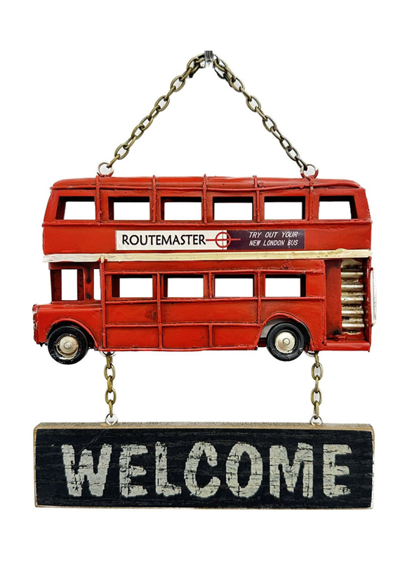 Perfect Mania Hanging Welcome Vintage Bus, Red