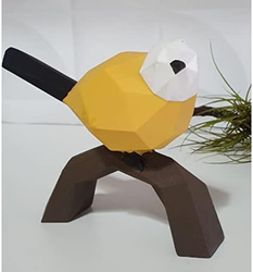 Perfect Mania Gift Bird Sculpture Low Poly Decoration Pet, Yellow