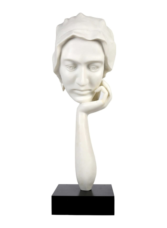 Perfect Mania Human Face Sculpture Figurine, White