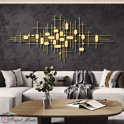 Perfect Mania Modern Luxury Wrought Iron Wall Decor, Gold