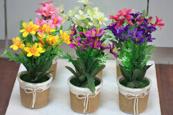 Perfect Mania Artificial Flower Pot, 5 Pieces, Multicolour