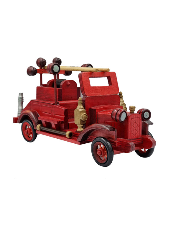 

Perfect Mania Figurines Miniatures Decoration Crafts Souvenir Tree Fire Machine Retro Car, Red