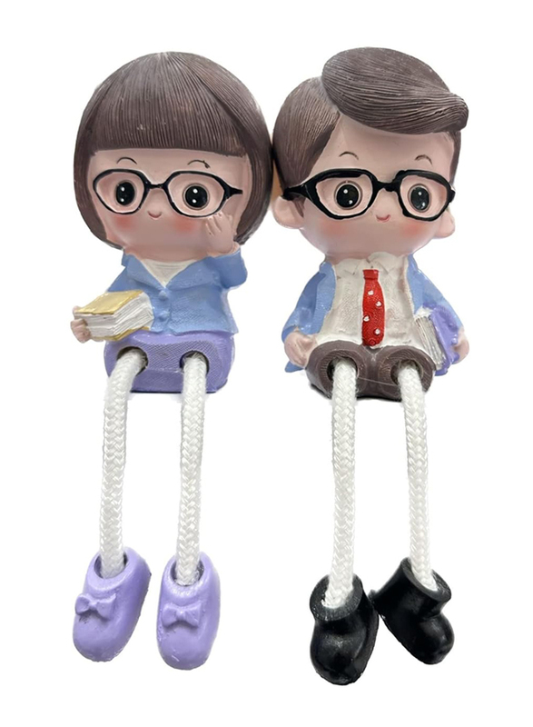 Perfect Mania Gift Polyresin Hanging Leg Couple Showpiece, Multicolour
