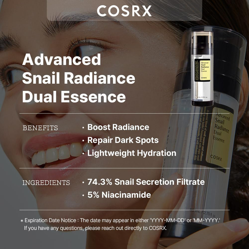 Cosrx Advanced Snail Radiance Dual Essence, 80ml