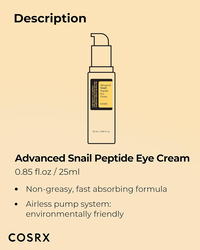 Cosrx Advanced Snail Peptide Eye Cream, 25ml