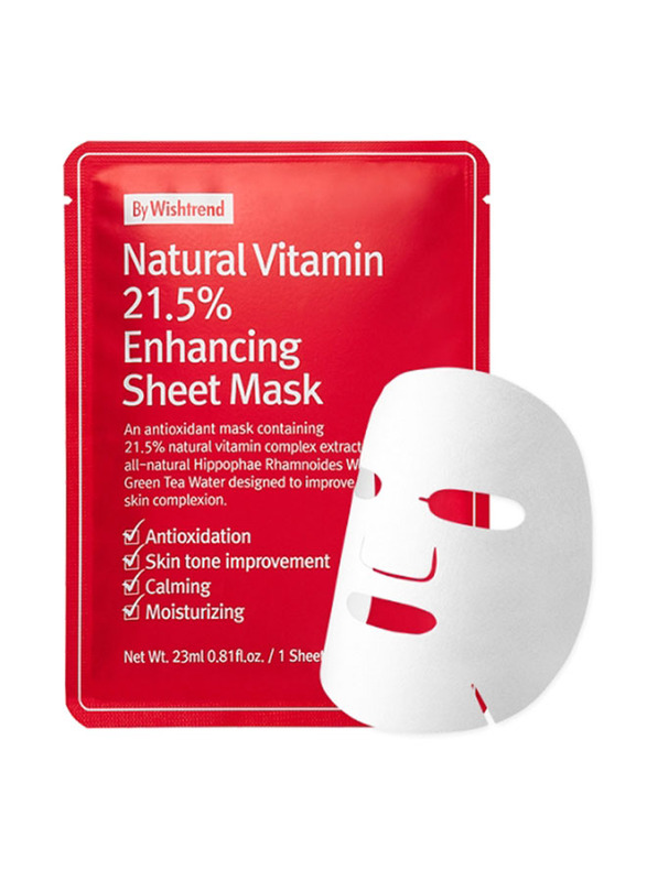 By Wishtrend Natural Vitamin 21.5% Enhancing Sheet Mask, 23ml