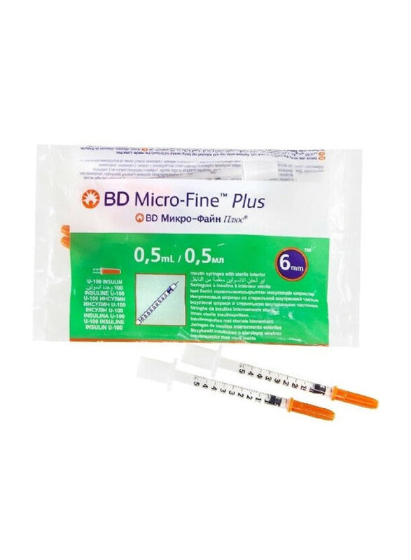 

BD Micro-Fine Plus Insulin Syringes, 6mm, 0.5ml, 10 Pieces, Multicolour